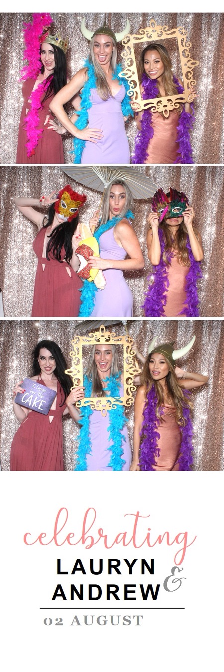 Custom photo booth print strip celebrating Lauryn & Andrew