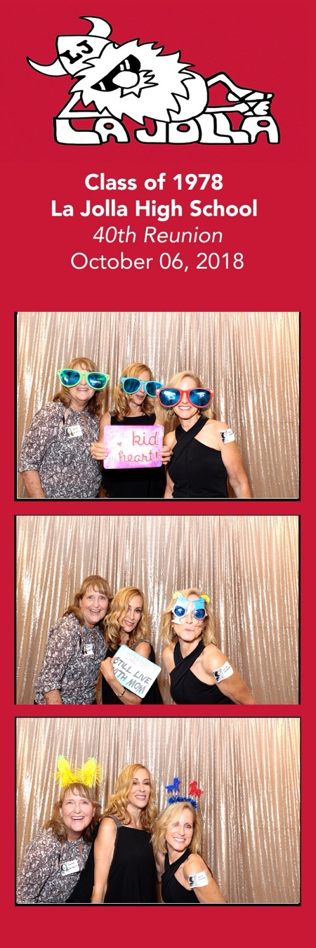 Custom photo booth print strip for La Jolla High School's 40th reunion